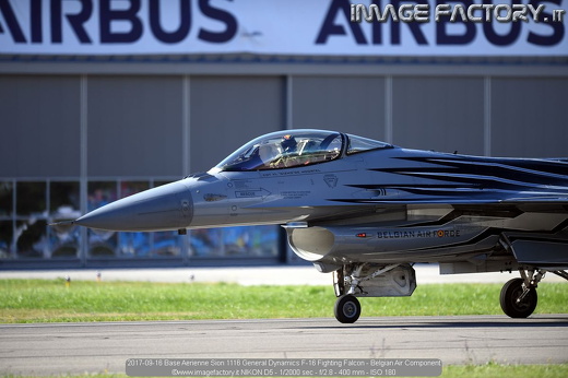 2017-09-16 Base Aerienne Sion 1116 General Dynamics F-16 Fighting Falcon - Belgian Air Component